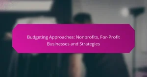 Budgeteringsmetoder: Ideella organisationer, Vinstdrivande företag och strategier