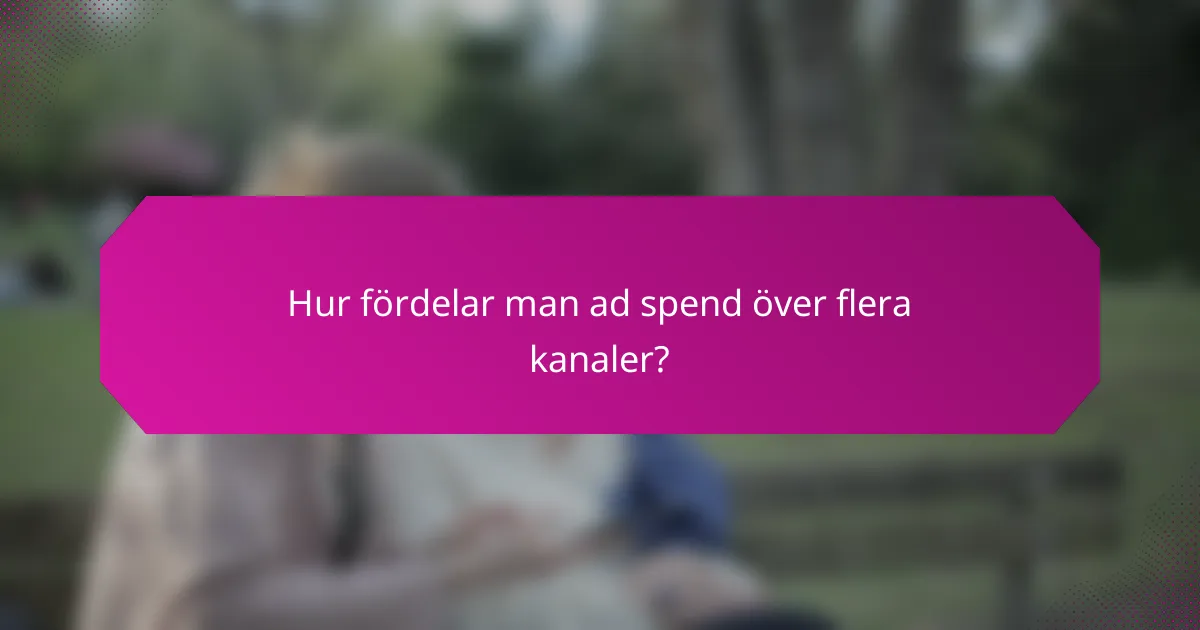 Hur fördelar man ad spend över flera kanaler?