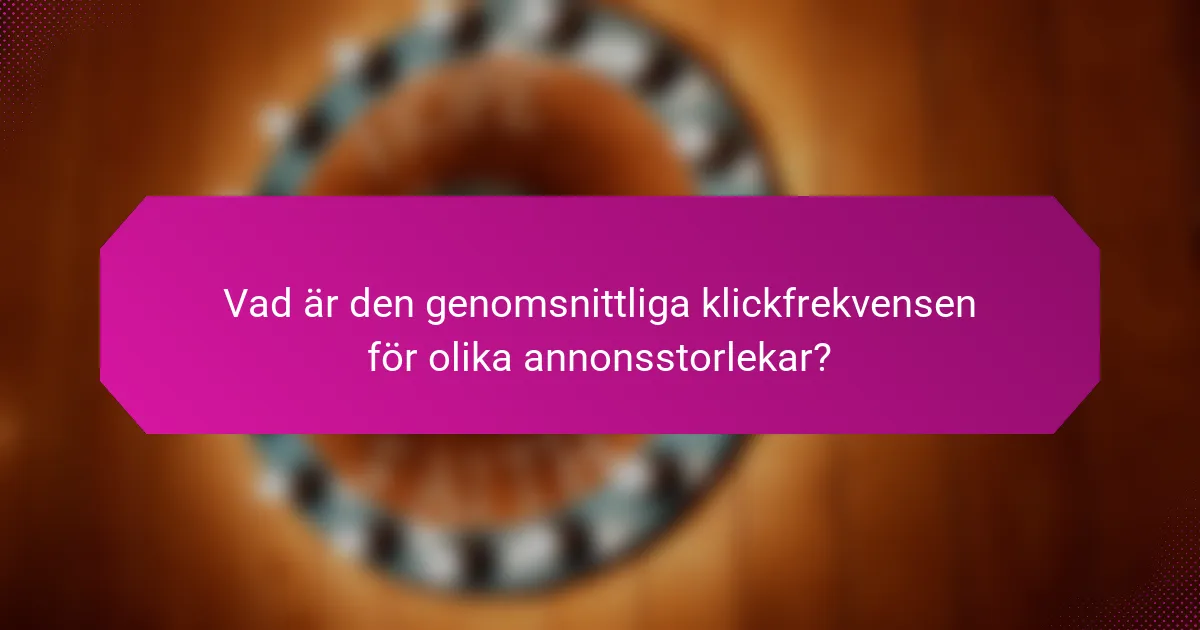Vad är den genomsnittliga klickfrekvensen för olika annonsstorlekar?