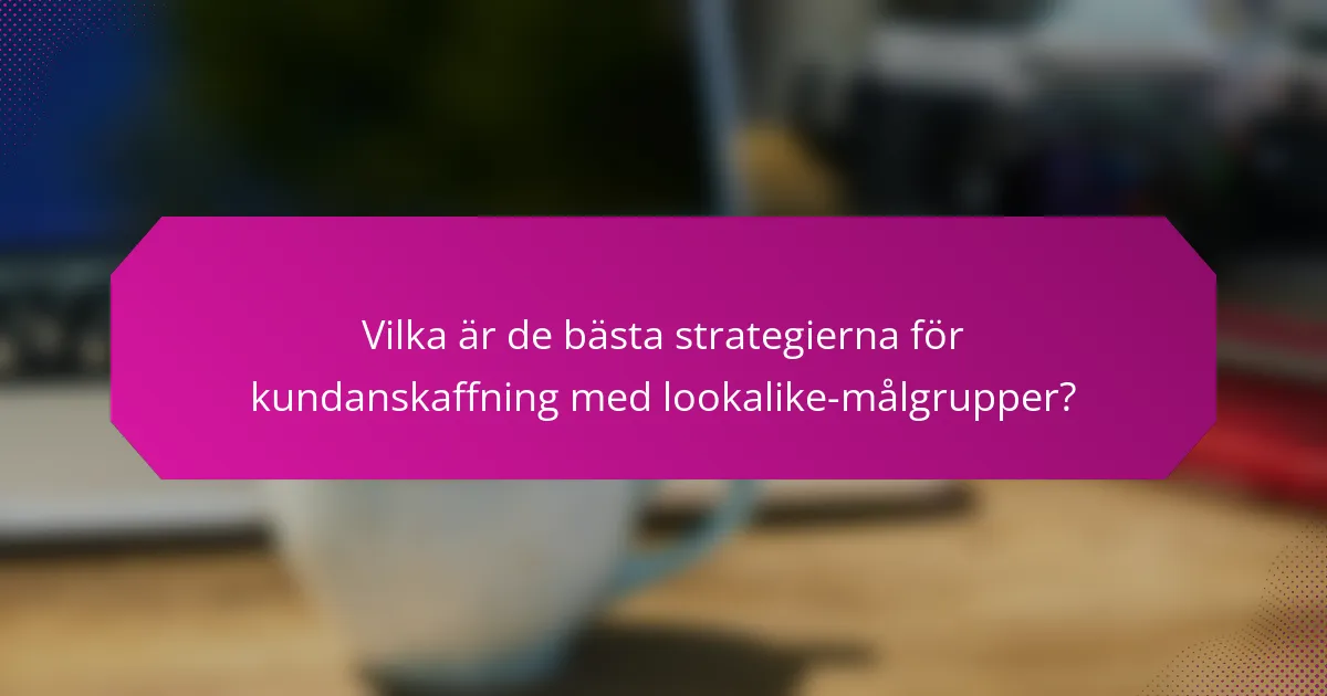 Vilka är de bästa strategierna för kundanskaffning med lookalike-målgrupper?