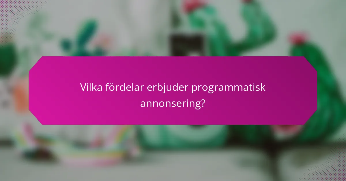 Vilka fördelar erbjuder programmatisk annonsering?