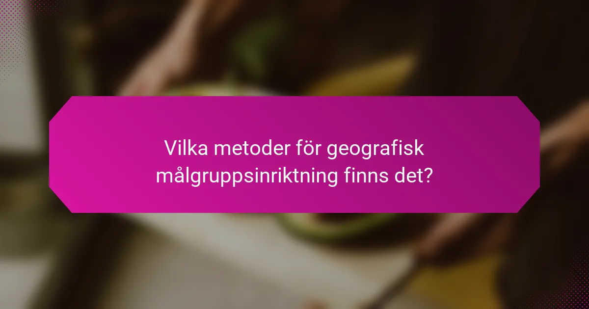 Vilka metoder för geografisk målgruppsinriktning finns det?