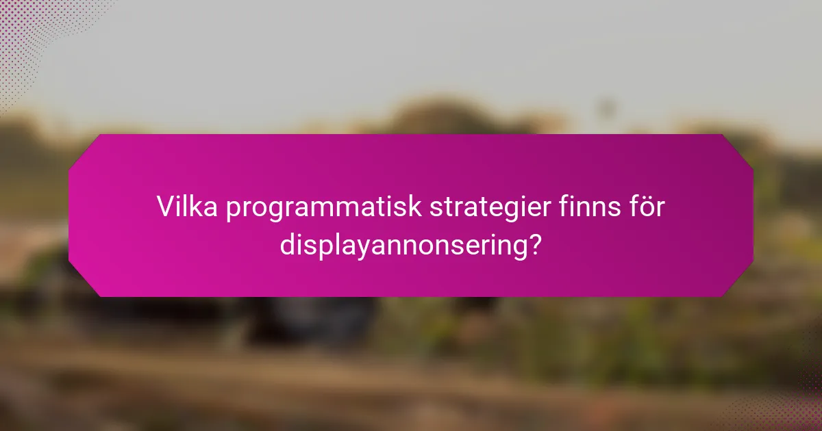 Vilka programmatisk strategier finns för displayannonsering?